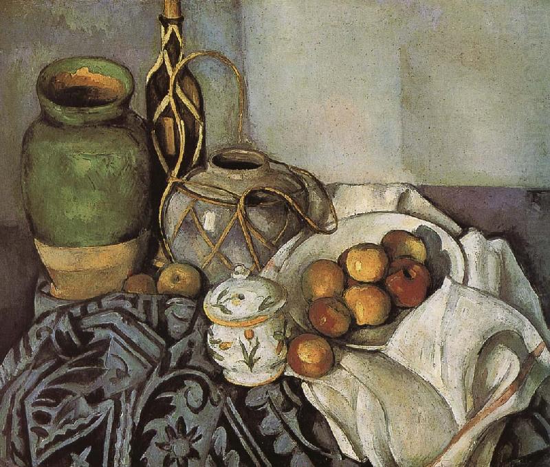 Paul Cezanne bottle of still life of fruit china oil painting image